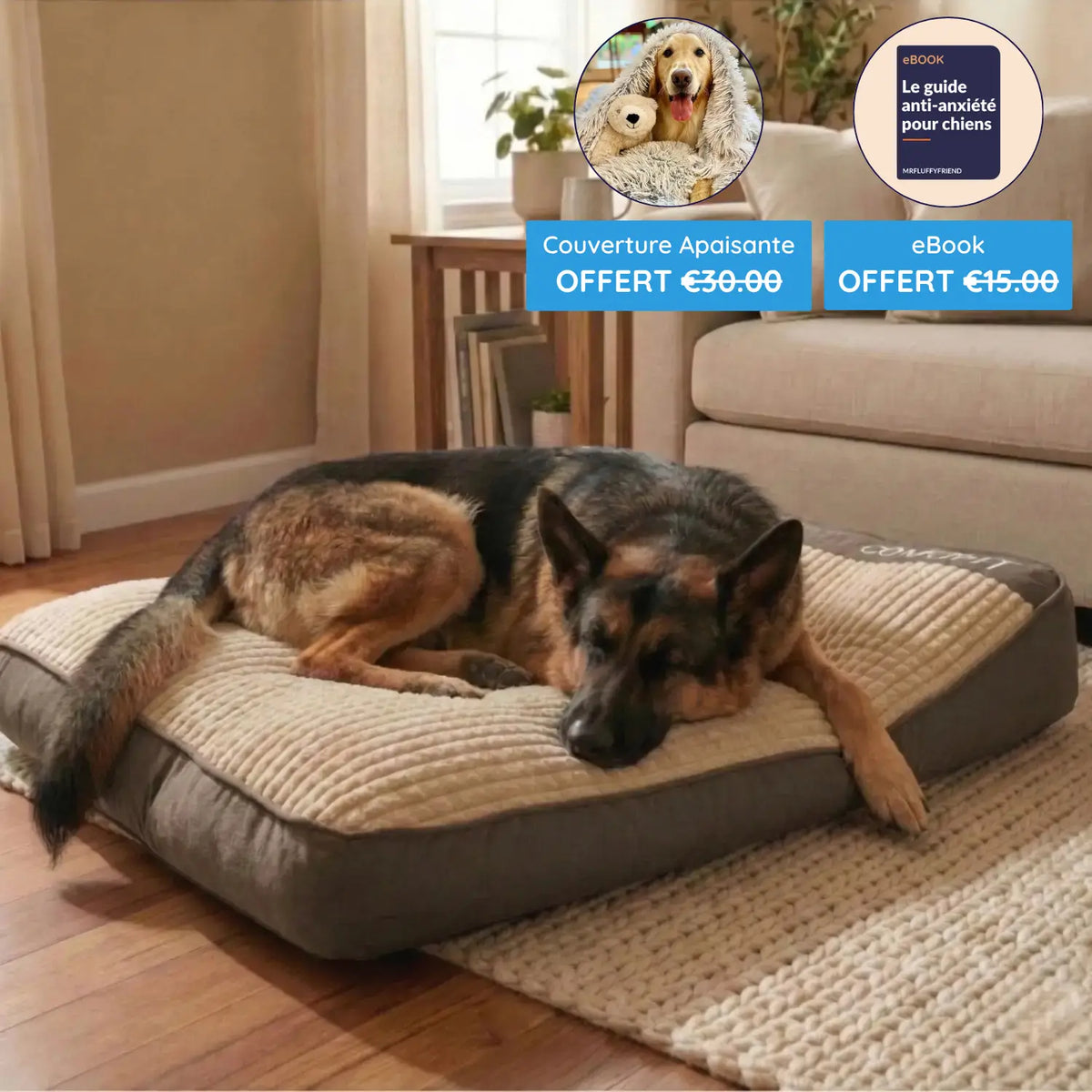 MrFluffyFriend® - Coussin Apaisant pour Chien